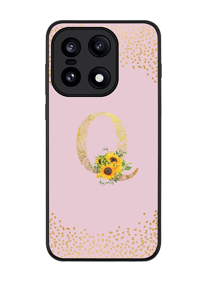 Stylizedd For OnePlus 15 Case,Slim fit Camera Protection, Shockproof Thin Phone cover  - Custom Floral Monogram - Q  (Pink ) - Image 1